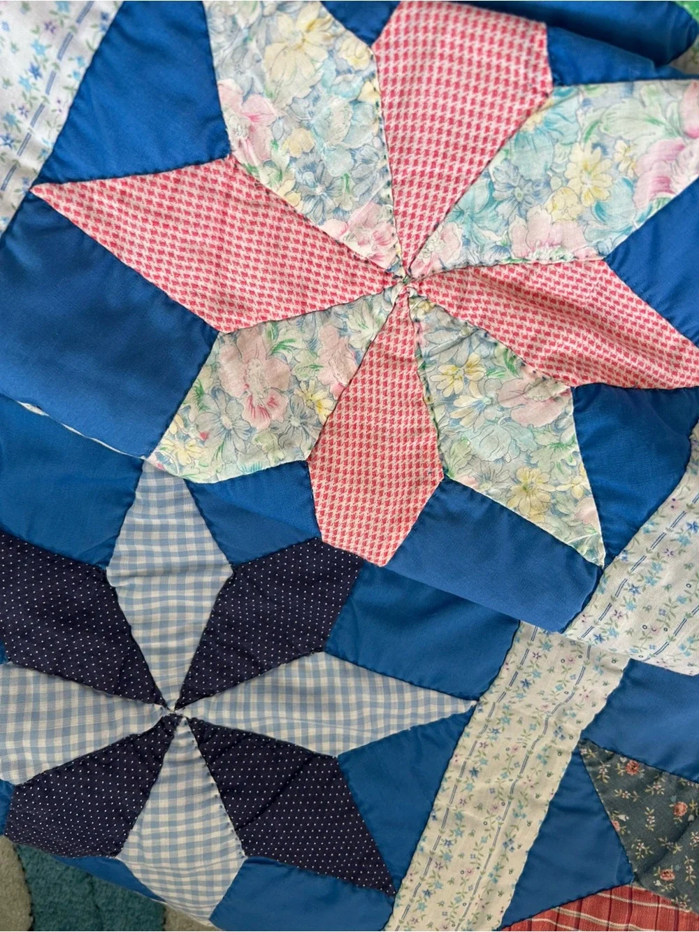 handmade patchwork quilt  string star design full